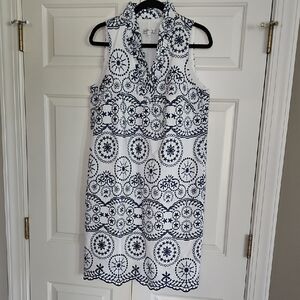 Robbie Bee Navy and White Halter Sundress